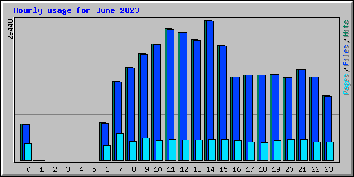 Hourly usage for June 2023